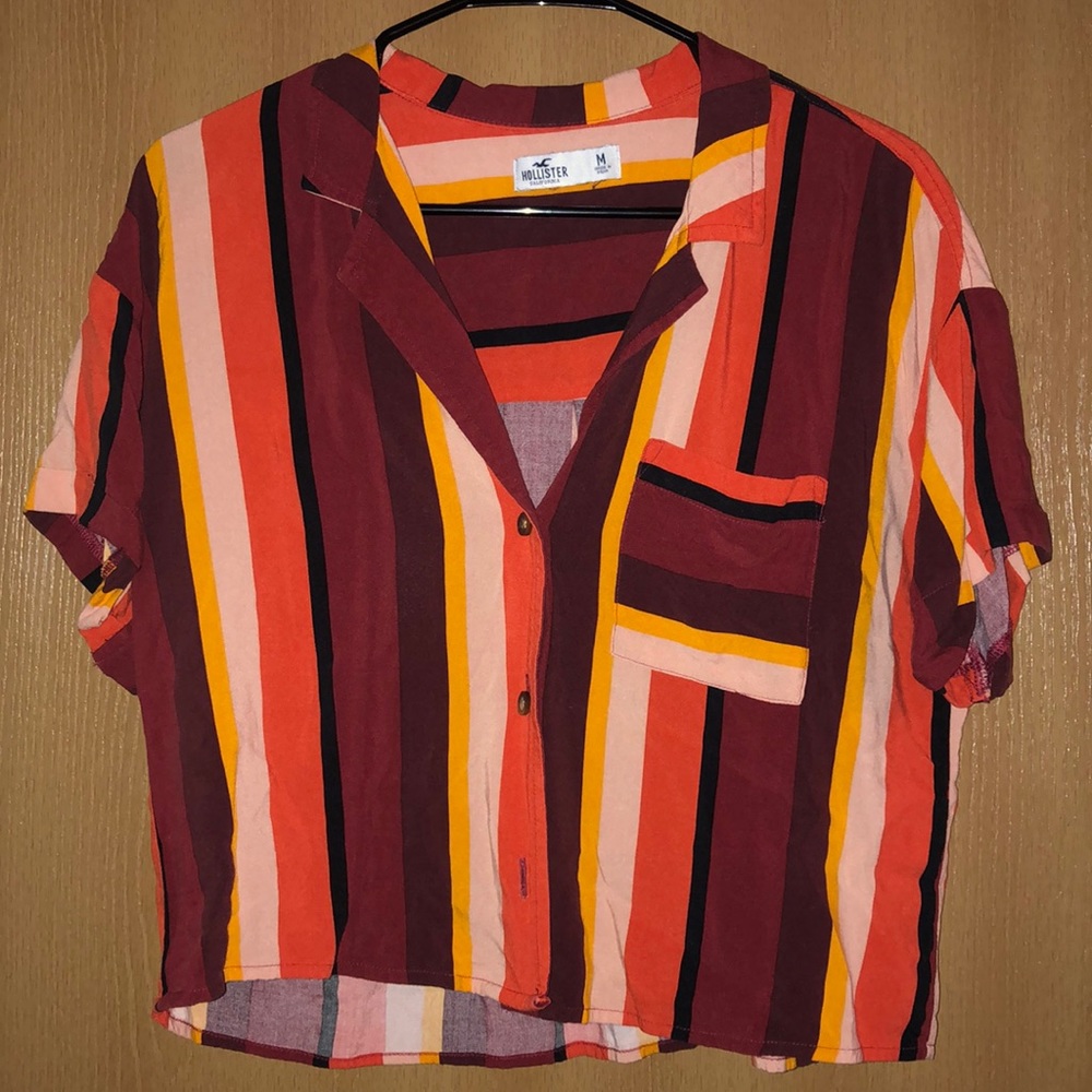 Striped button down crop top from Hollister
